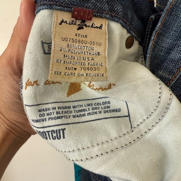 7 For All Mankind Sz. 26 Blue Boot Cut Jeans Y2K Indie Sleeze Denim 90's - Picture 6 of 6